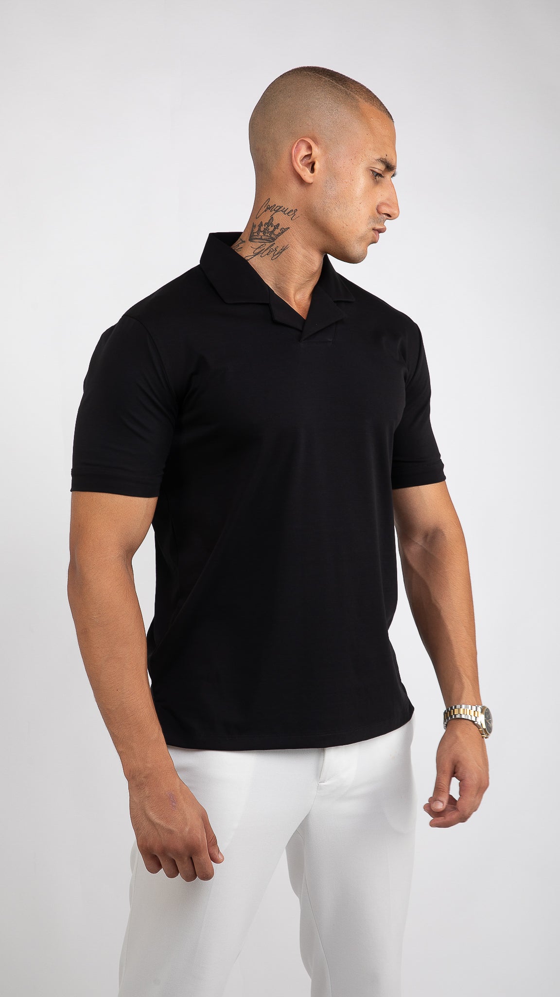Pima Cuban Collar Polo | Black
