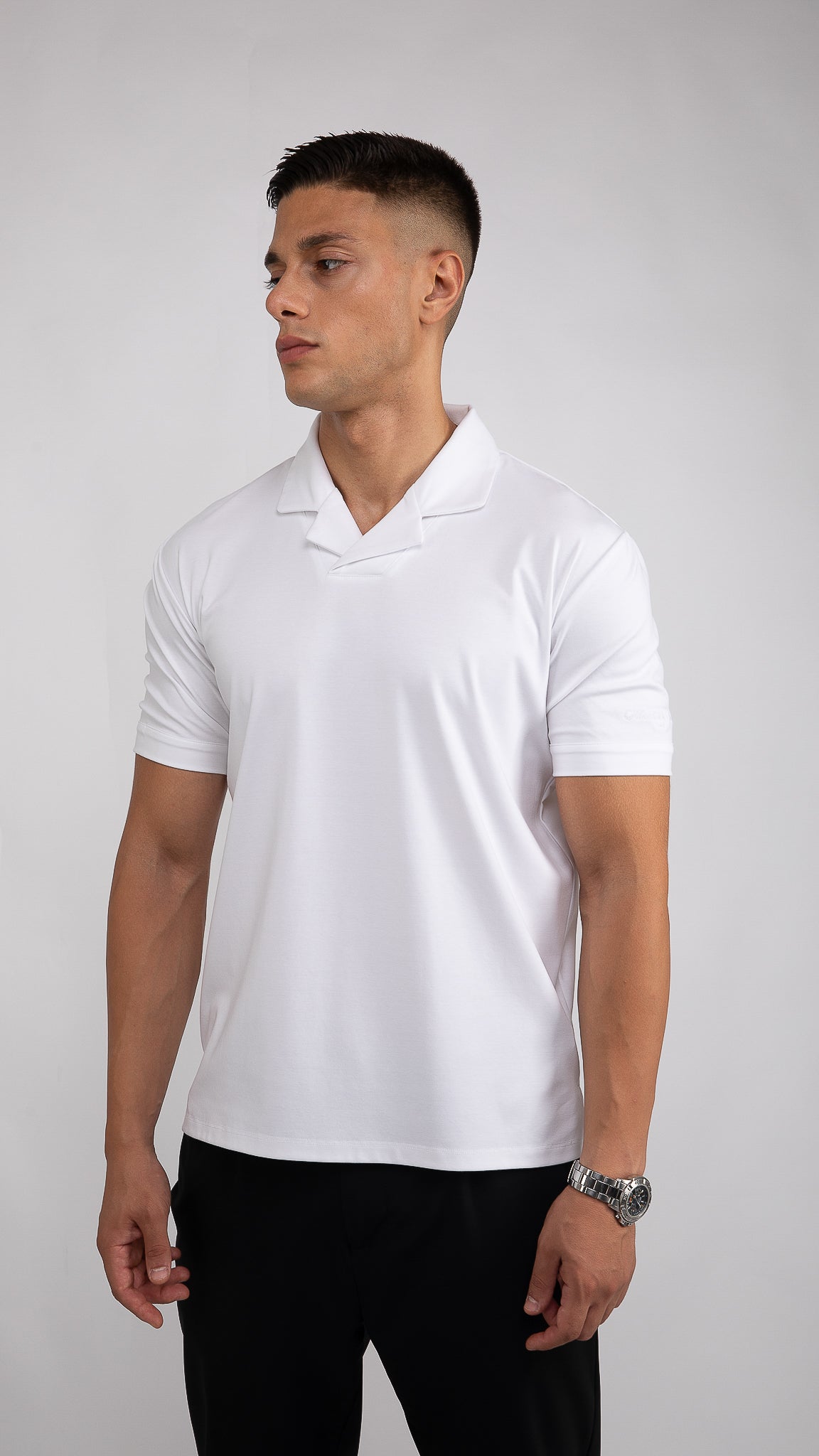Pima Cuban Collar Polo | White