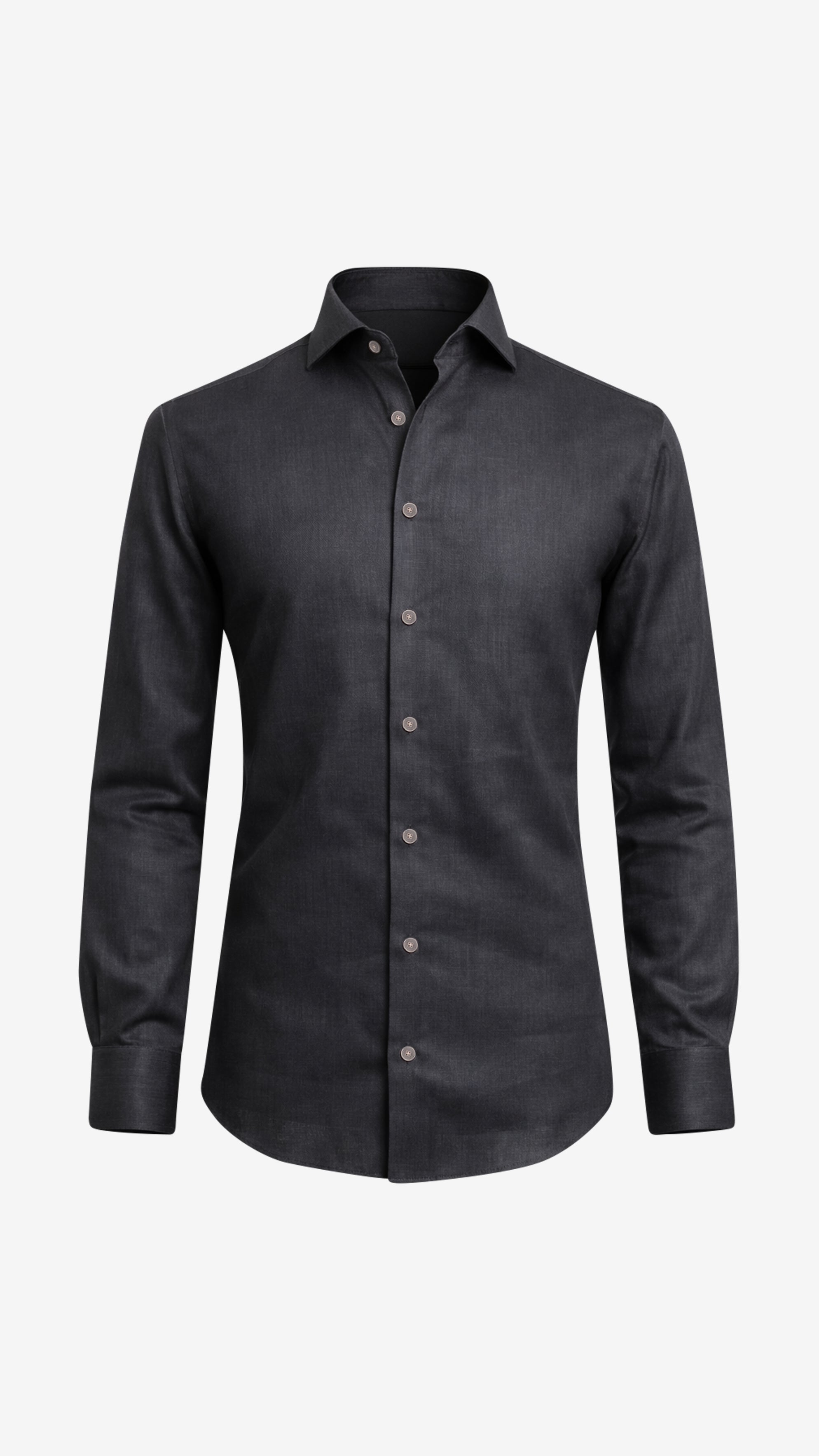 One Piece Collar L/S Linen Shirt | Anthracite Grey One Piece Collar L/S Linen Shirt | Anthracite Grey