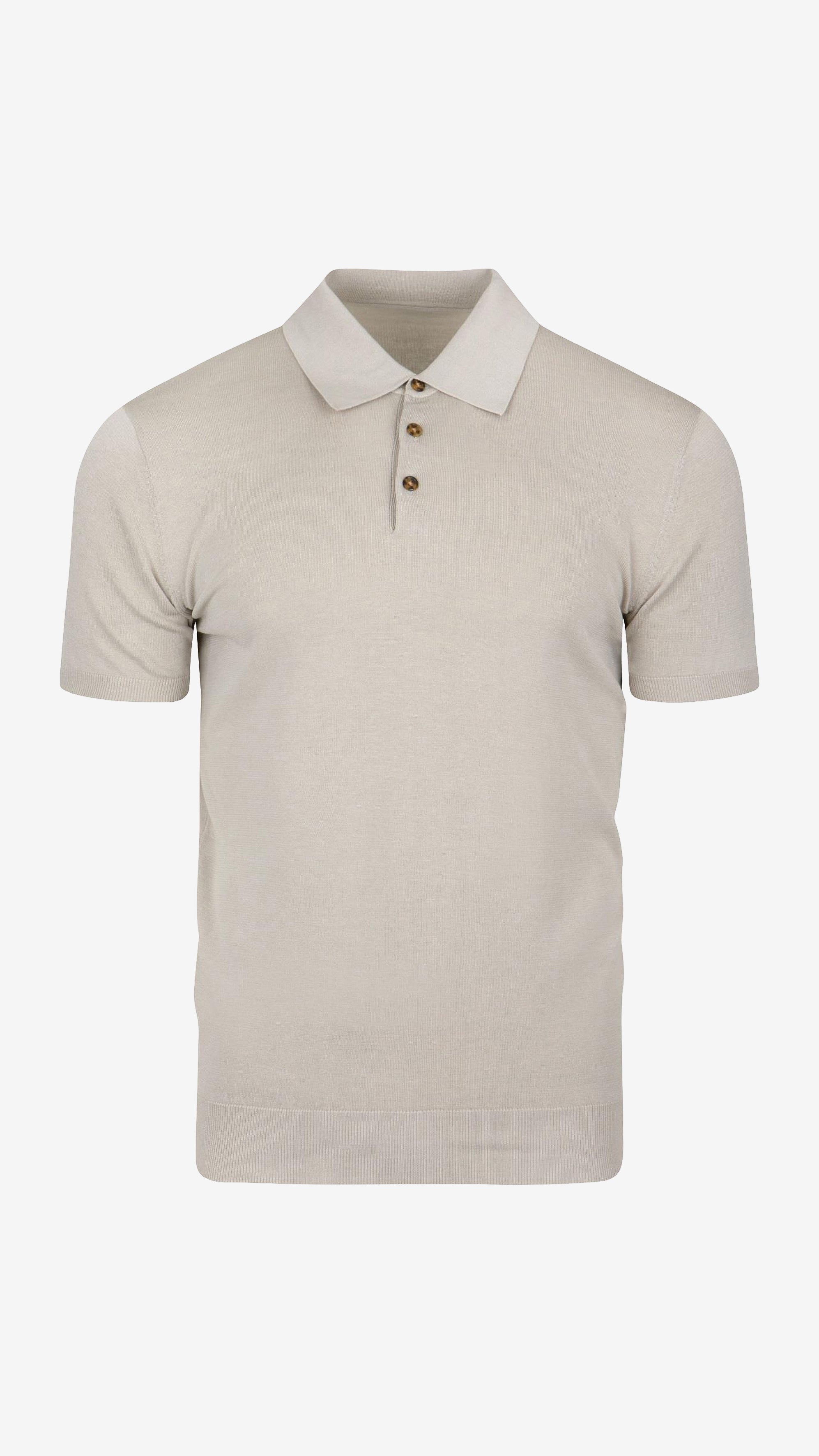 Fine Gauge Silk-Cotton Polo | Ecru