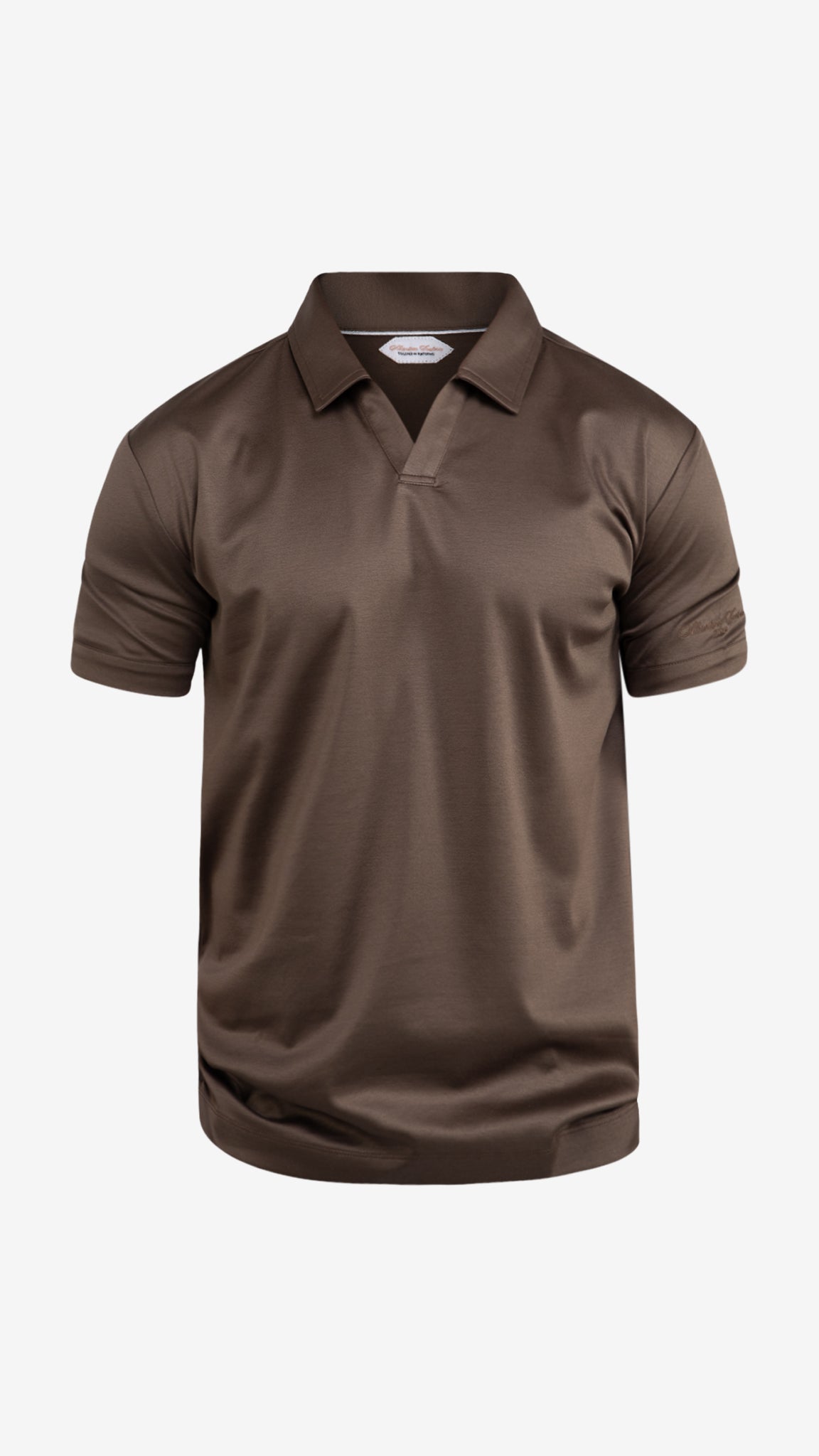 Supima Buttonless Polo | Ebony Brown