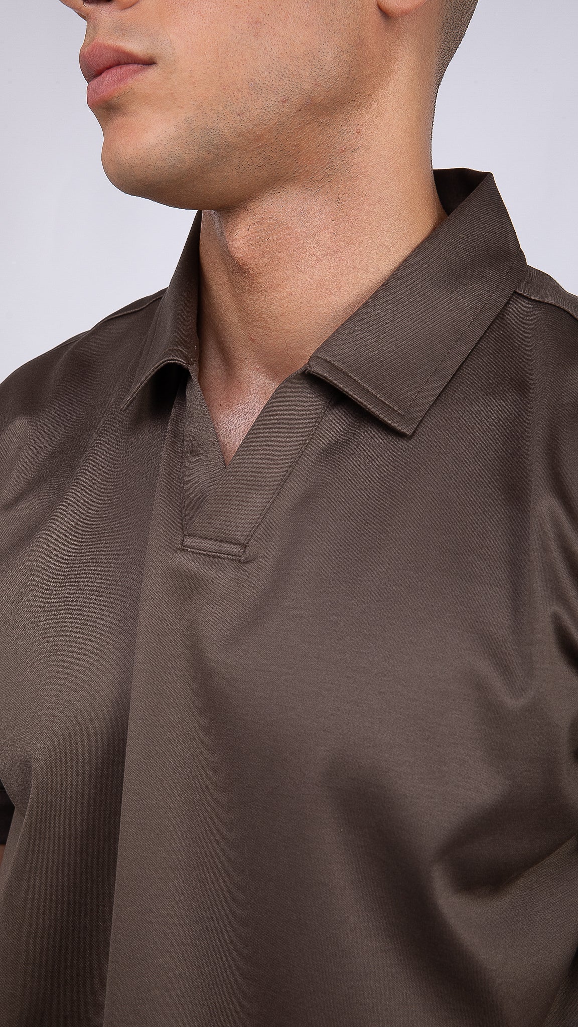 Supima Buttonless Polo | Ebony Brown