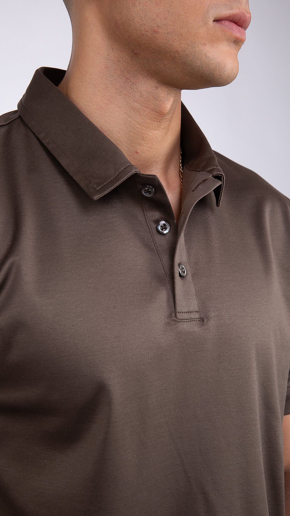 Supima Button-Up Polo | Ebony Brown