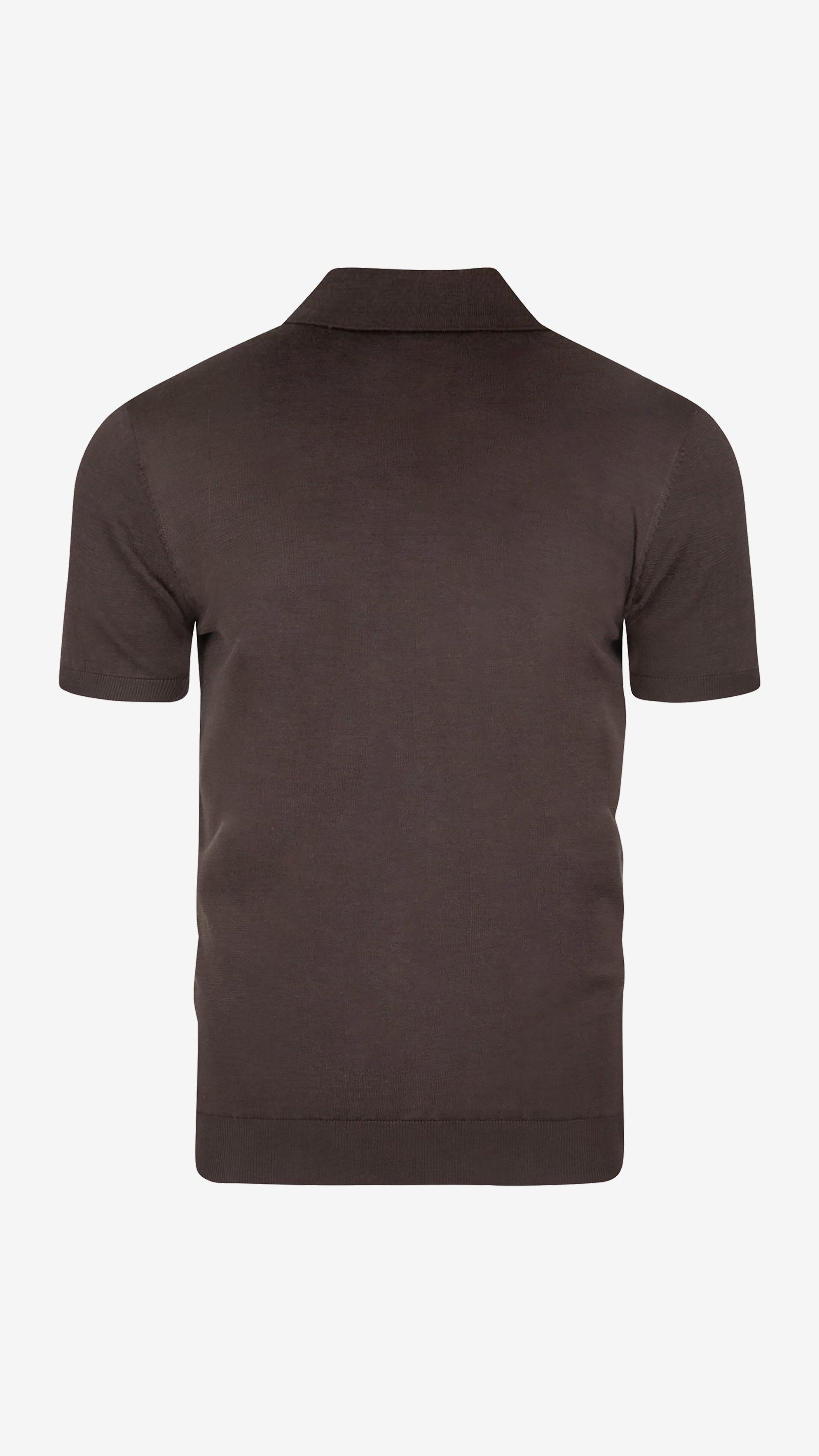 Fine Gauge Silk-Cotton Polo | Ebony Brown