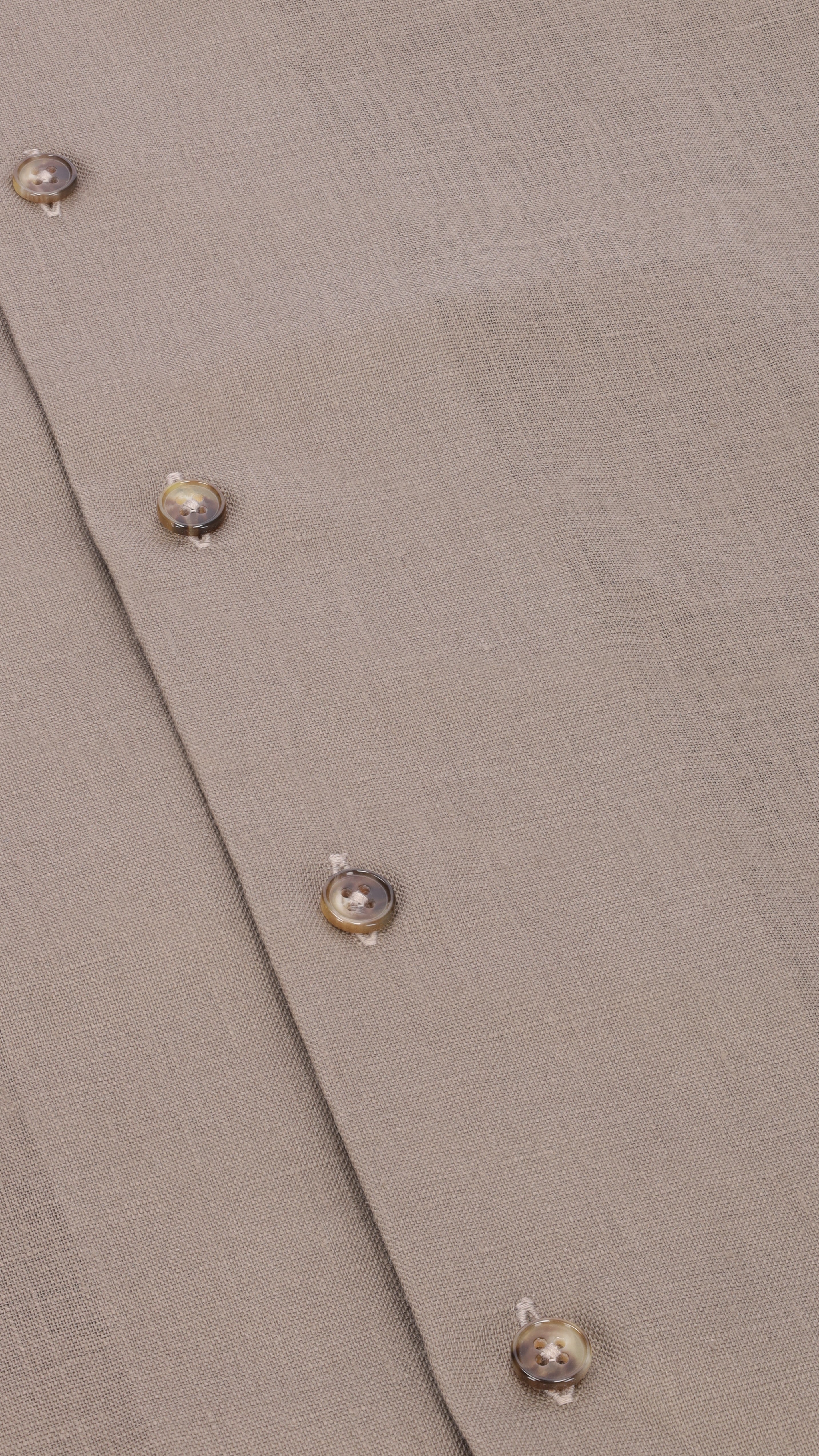 One Piece Collar L/S Linen Shirt | Ebony Brown