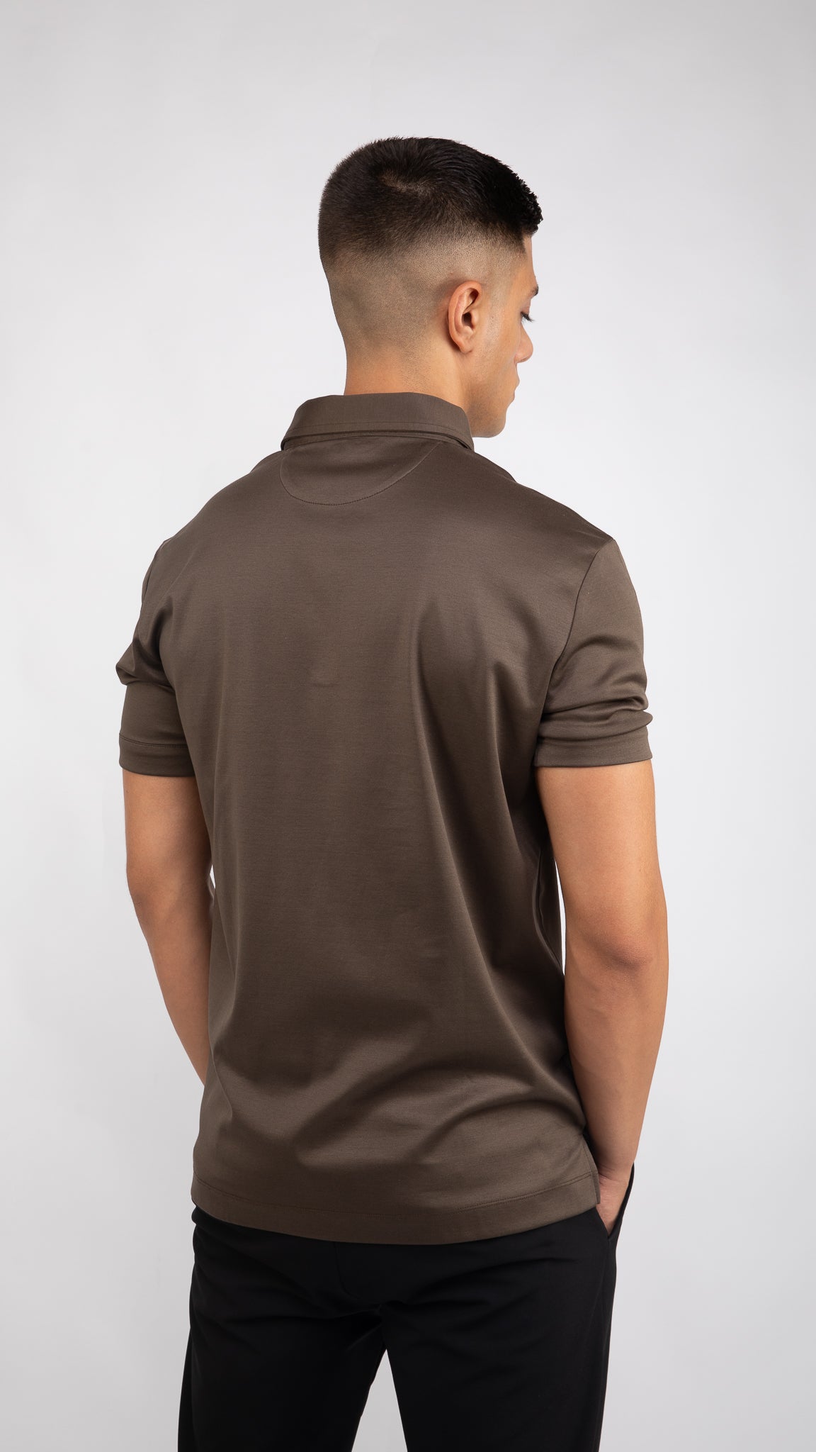 Supima Button-Up Polo | Ebony Brown